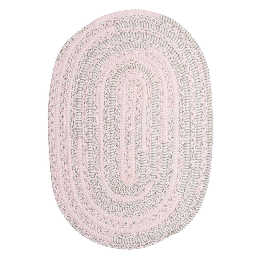 Colonial Mills 8' x 10' Pink Gray Oval Hand-made Braided Cotton Throw Rug