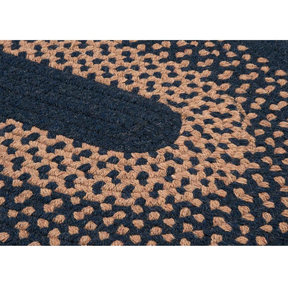 Colonial Mills 2' x 4' Blue and Beige Braided Oval Area Throw Rug