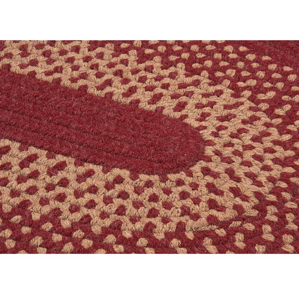 Colonial Mills 8' x 11' Red and Beige Braided Oval Area Throw Rug