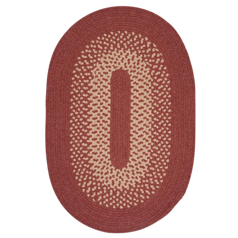 Colonial Mills 7' Red and Beige Reversible Round Area Throw Rug