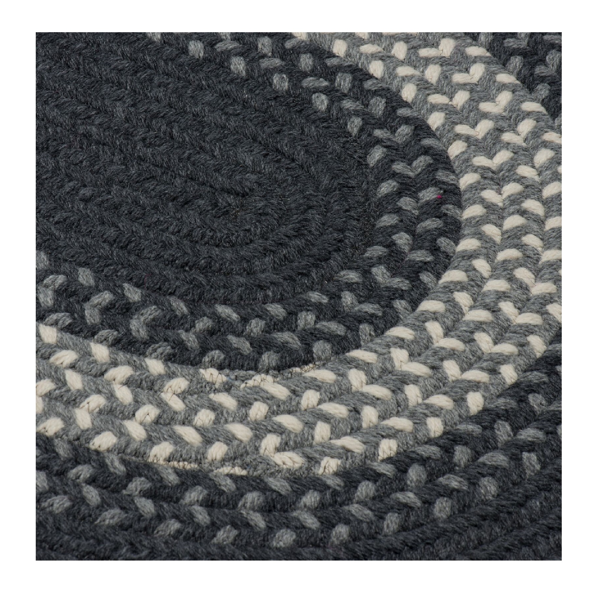 Gray Braided Round Reversible Throw Rug, Colonial Mills Rugs