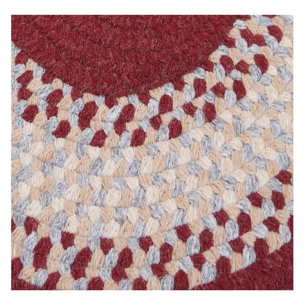 Colonial Mills 2' x 7' Red, Gray and Beige Braided Oval Reversible Throw Rug