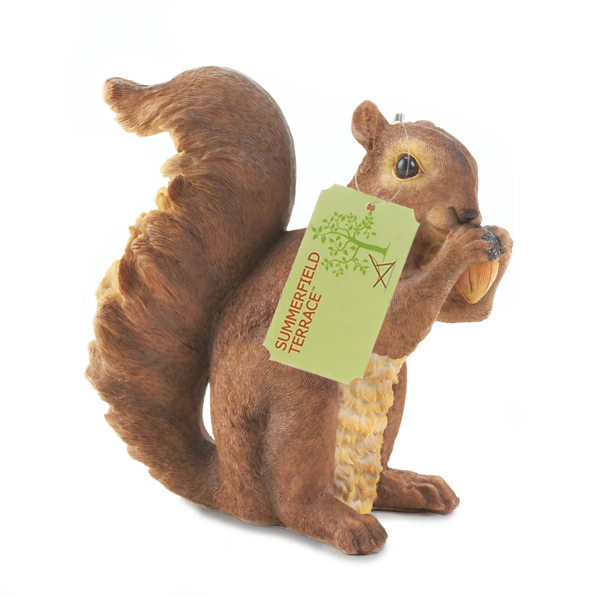 Zingz & Thingz 6.75" Brown and Beige Nibbling Squirrel Garden Statue