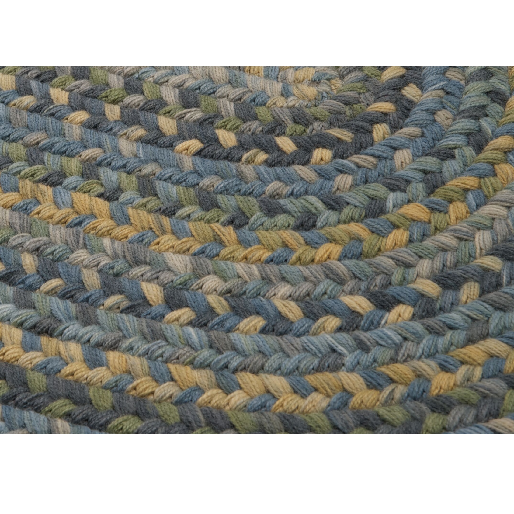 Yellow Braided Round Area Throw Rug, Colonial Mills Rugs