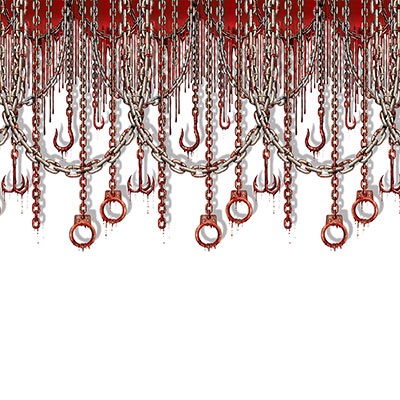 Party Central Pack of 6 Gray and Red Bloody Chains Halloween Wall Backdrops 30'