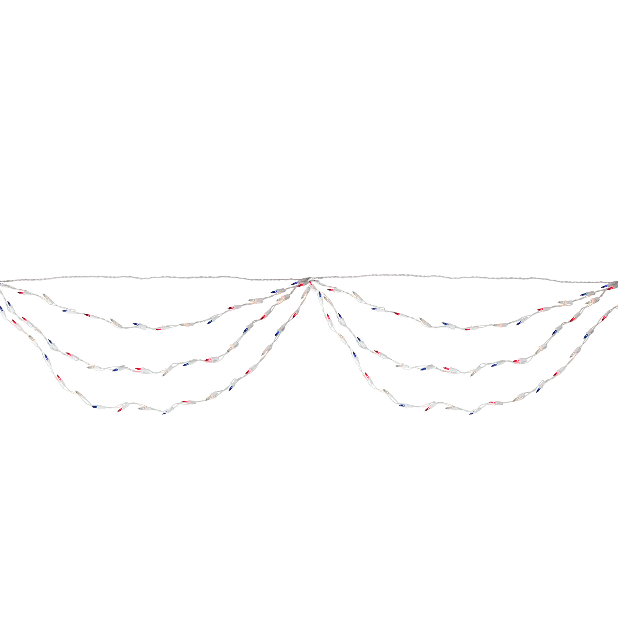 Northlight 100-Count Red and Blue 4th of July Mini Swag Light Set, 6ft White Wire