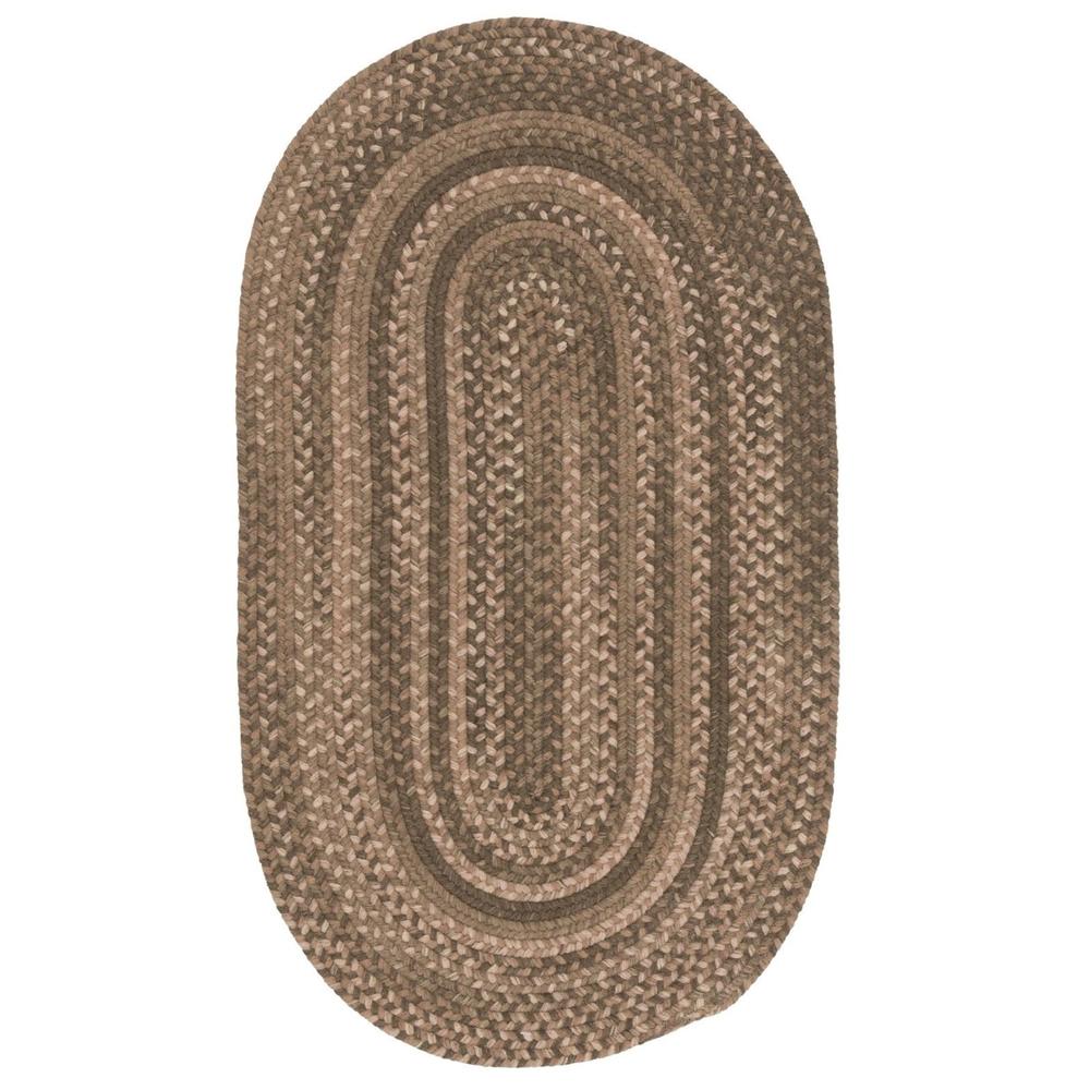 Colonial Mills 8' x 10' Beige and Brown All Purpose Handcrafted Reversible Oval Area Throw Rug