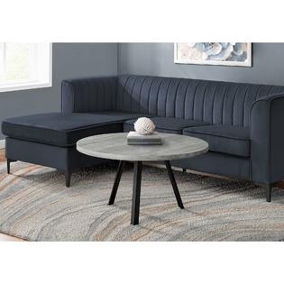Contemporary Home Living 36 Gray And Black Round Contemporary Coffee Table