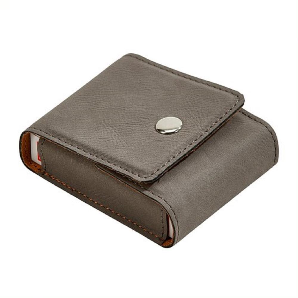 Contemporary Home Living 3.75" x 3" Taupe Gray Leatherette Playing Cards Case