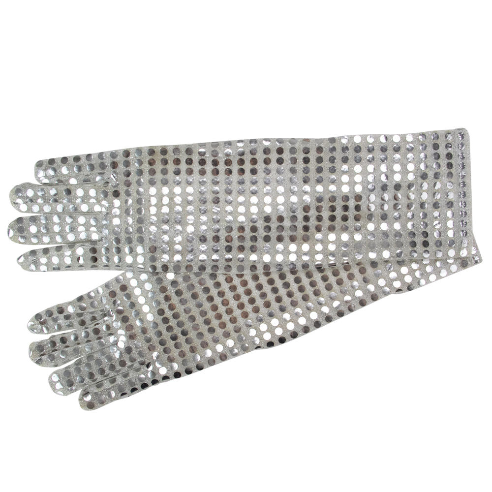 Northlight Silver Sequined Girl Child Halloween Gloves Costume Accessory - One Size