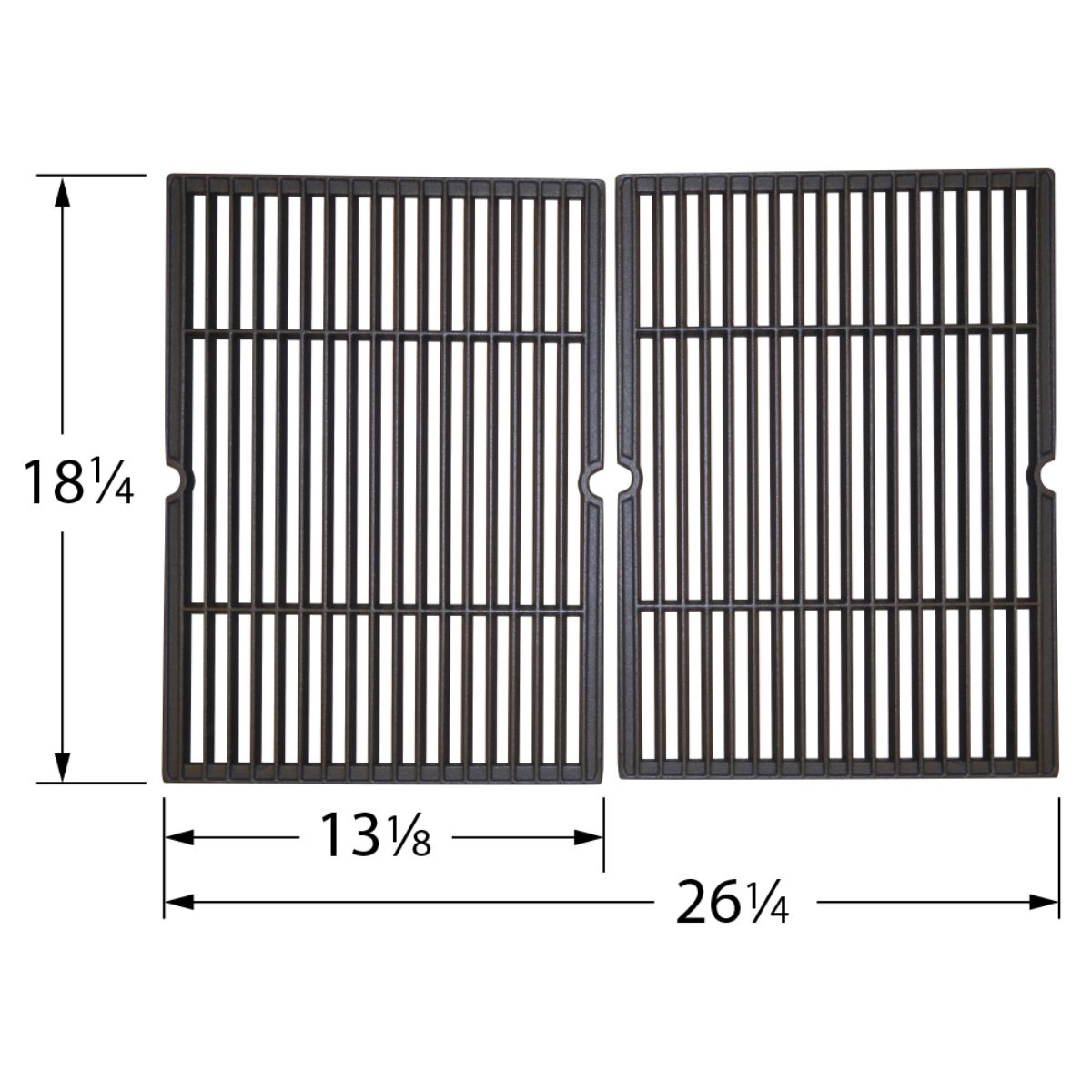 Contemporary Home Living 2pc Matte Cast Iron Cooking Grid for Charbroil and Master Forge Gas Grills 26.25"