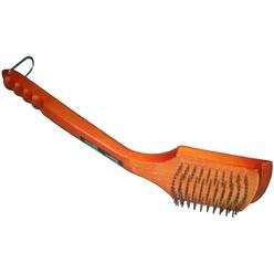 Outdoor Living and Style 18.5" Orange and Silver Stainless Steel Grid Brush