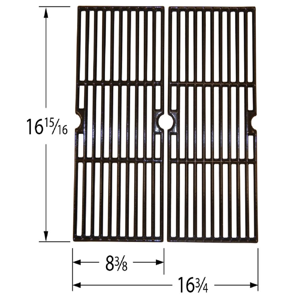 Outdoor Living and Style 2pc Gloss Cast Iron Cooking Grid for Charbroil Gas Grills 16.75"