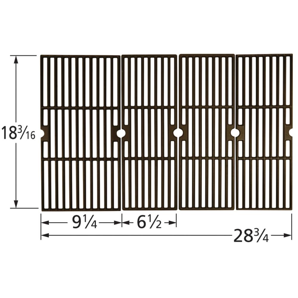 Outdoor Living and Style 4pc Matte Brown Cast Iron Cooking Grid for Charbroil Gas Grills 28.75"