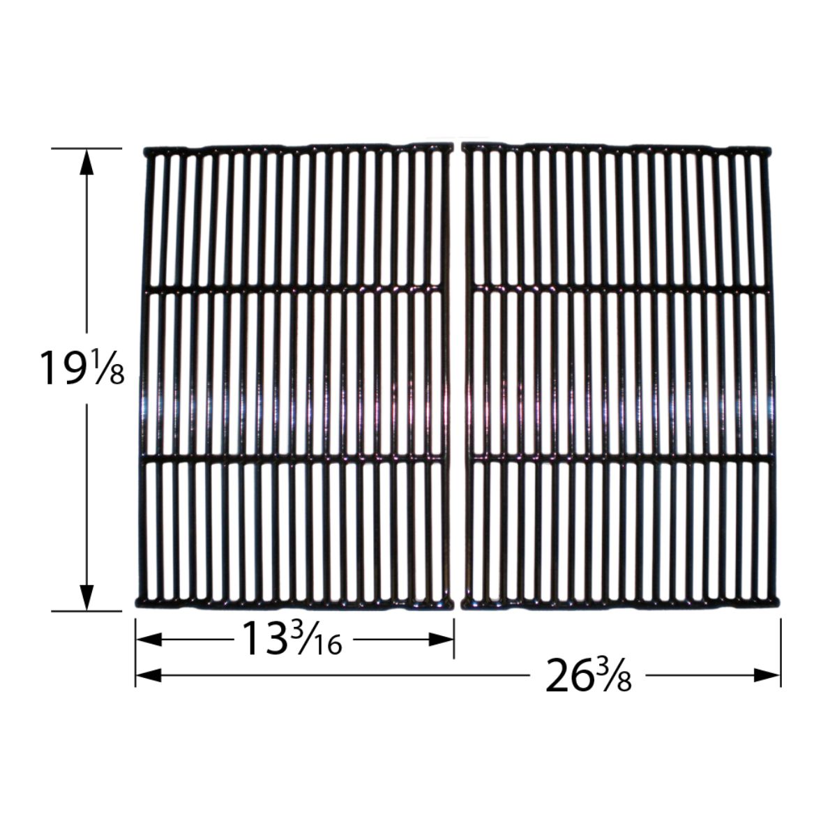Contemporary Home Living 2pc Gloss Cast Iron Cooking Grid for Broil King and Grill Pro Gas Grills 26.25"