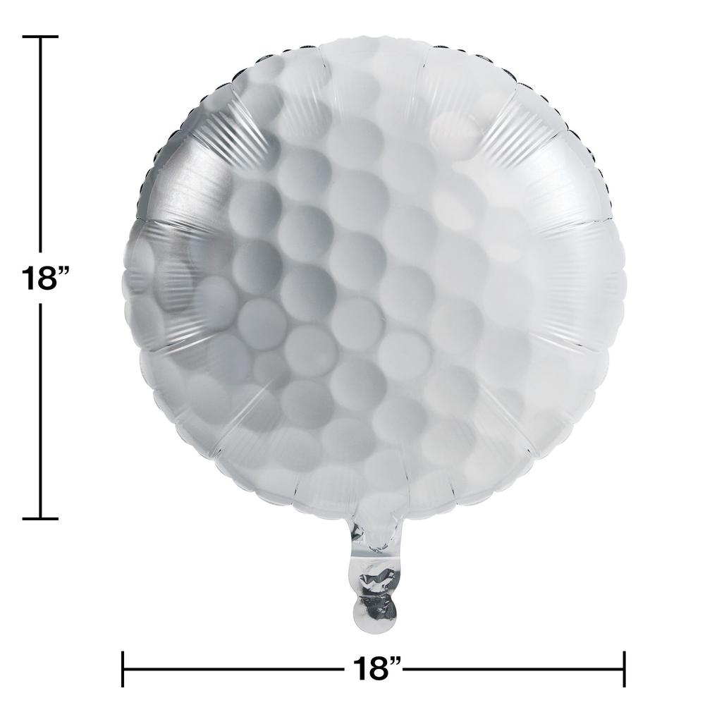Party Central Club Pack of 10 White Sports Fanatic Golf Ball Shaped Metallic Party Balloons 18"