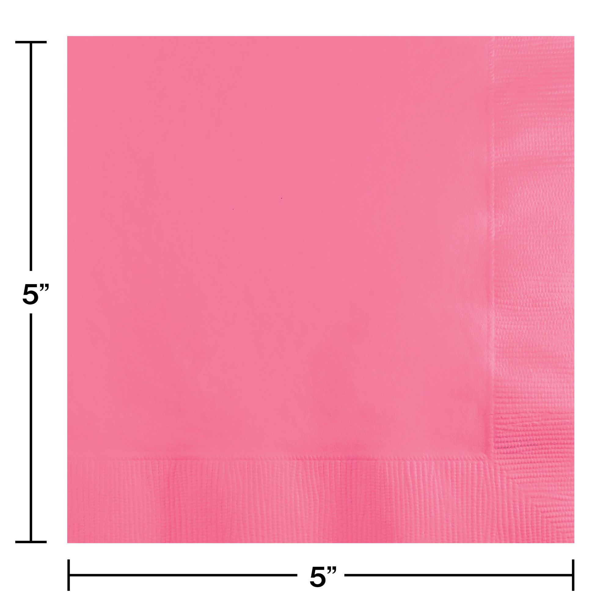 Party Central Club Pack of 500 Cotton Candy Pink Premium 3-Ply Disposable Beverage Napkins 5"