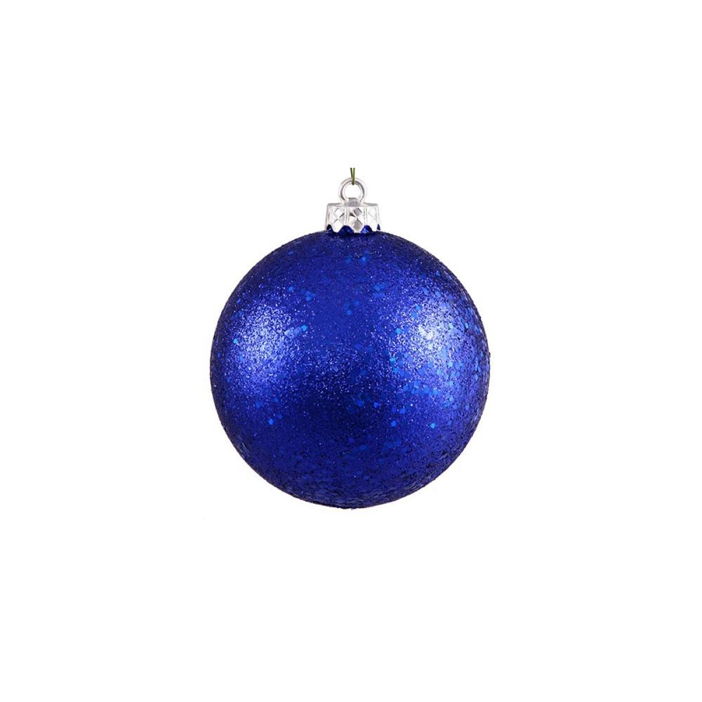 Northlight Holographic Glitter Lavish Blue Shatterproof Christmas Ball Ornament 4" (100mm)