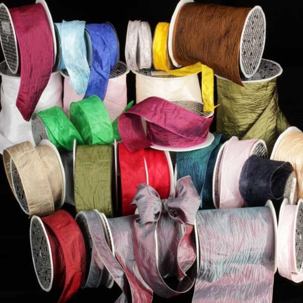 The Ribbon People Bordeaux Crinkled Satin Wired Craft Ribbon 3" x 27 Yards