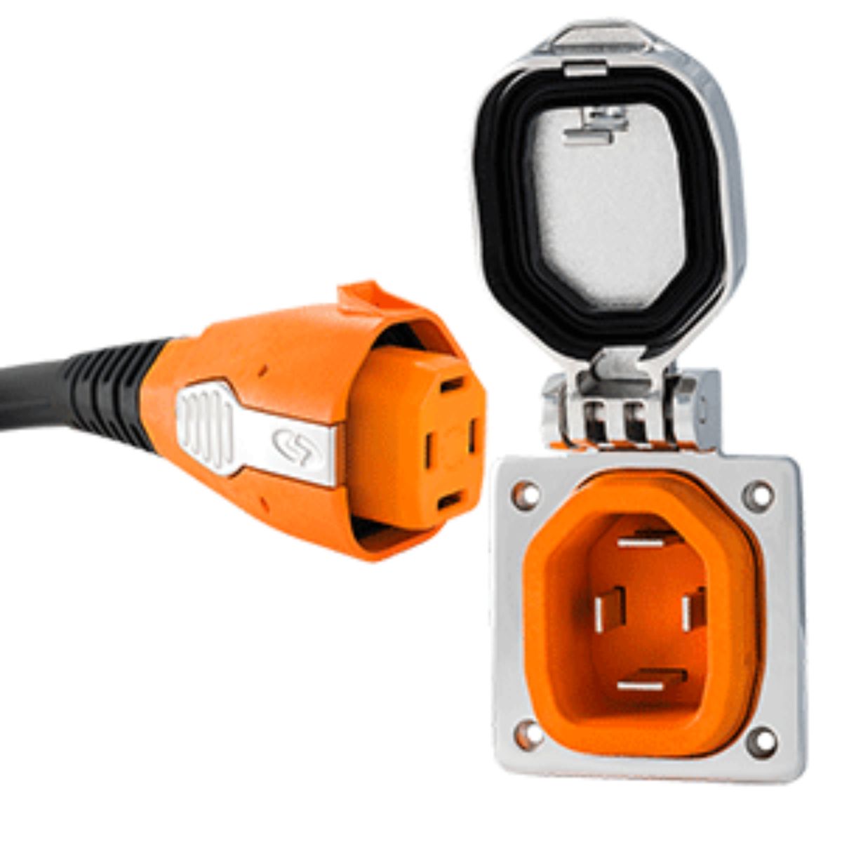 SMARTPLUG SYSTEMS, LLC 10" Orange and White Boatside Inlet with Connector
