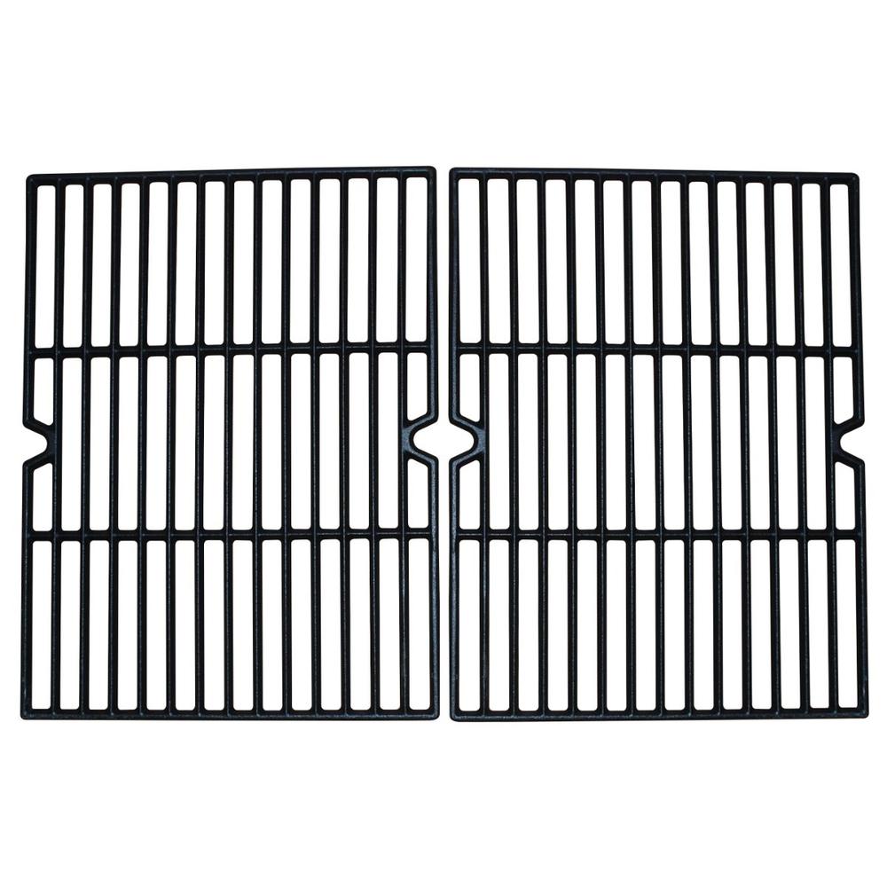 Outdoor Living and Style 2pc Matte Cast Iron Cooking Grid for Charbroil, Hamilton Beach Gas Grills 24.75"
