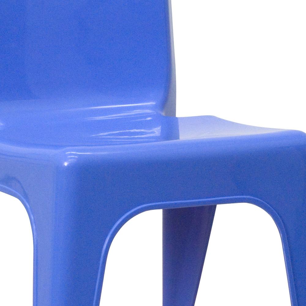 Flash Furniture Set of 2 Blue Contemporary Stackable School Chairs with Carrying Handle 21.5"