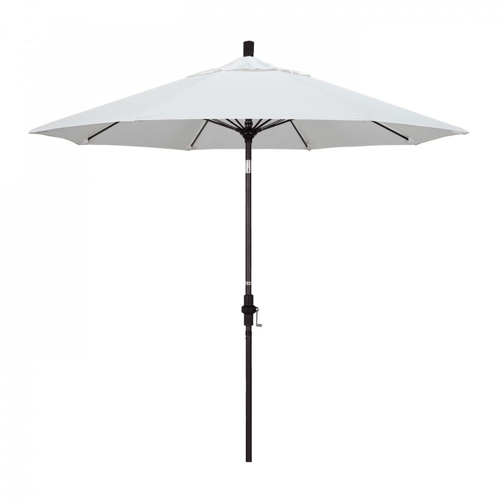 Outdoor Living and Style 9ft Outdoor Sun Master Series Patio Umbrella With Crank Lift and Collar Tilt System, White