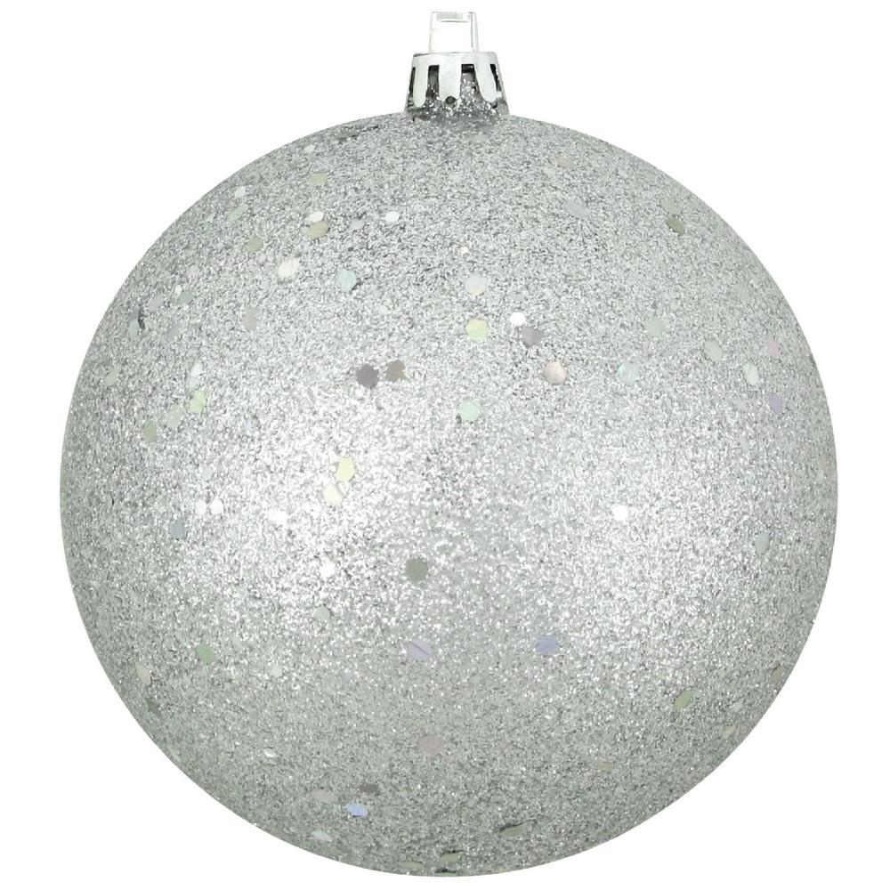 Northlight Holographic Glitter Silver Shatterproof Christmas Ornament 4" (100mm)
