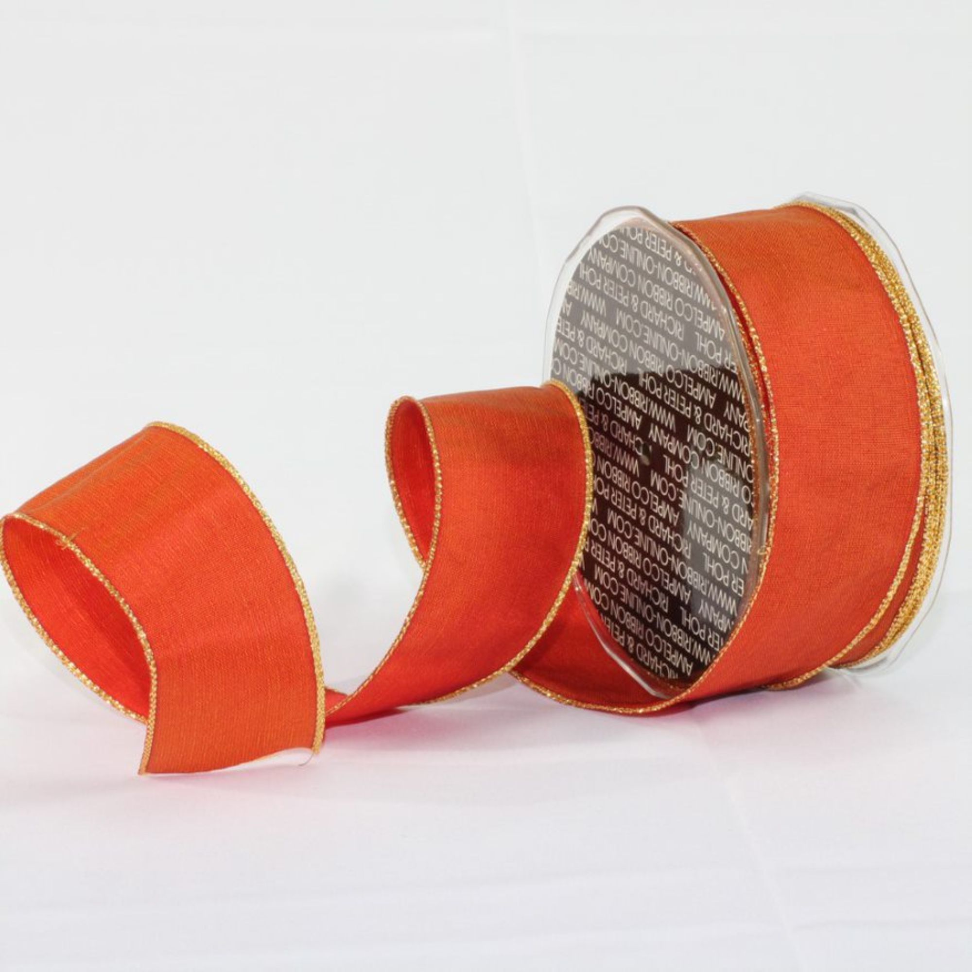The Ribbon People Orange and Gold Solid Wired Craft Ribbon 1.5" x 27 Yards