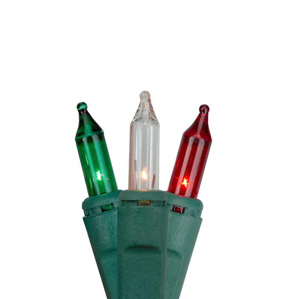 Hofert 140ct Red, Green, Clear Everglow Chasing Mini Christmas Lights - 48ft, Green Wire