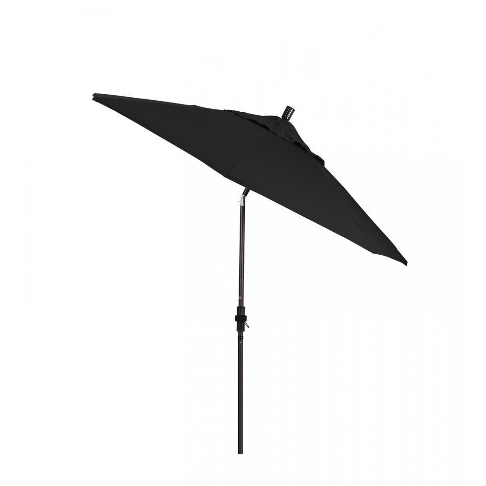 Outdoor Living and Style 9ft Outdoor Sun Master Series Patio Umbrella With Crank Lift and Collar Tilt System, Black
