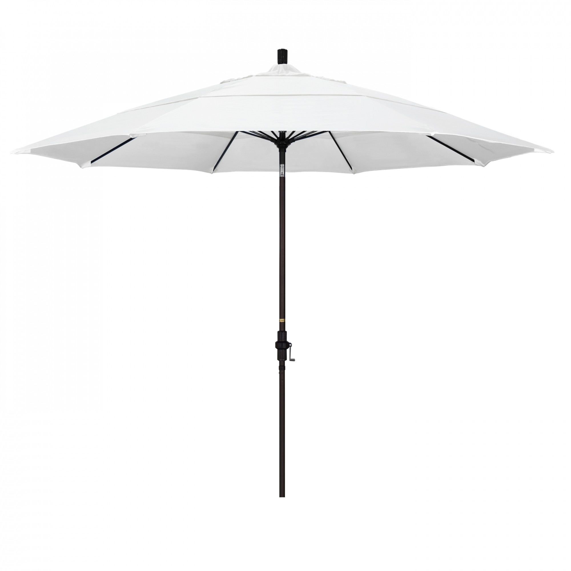 Outdoor Living and Style 11ft Outdoor Sun Master Series Patio Umbrella With Crank Lift and Collar Tilt System, White