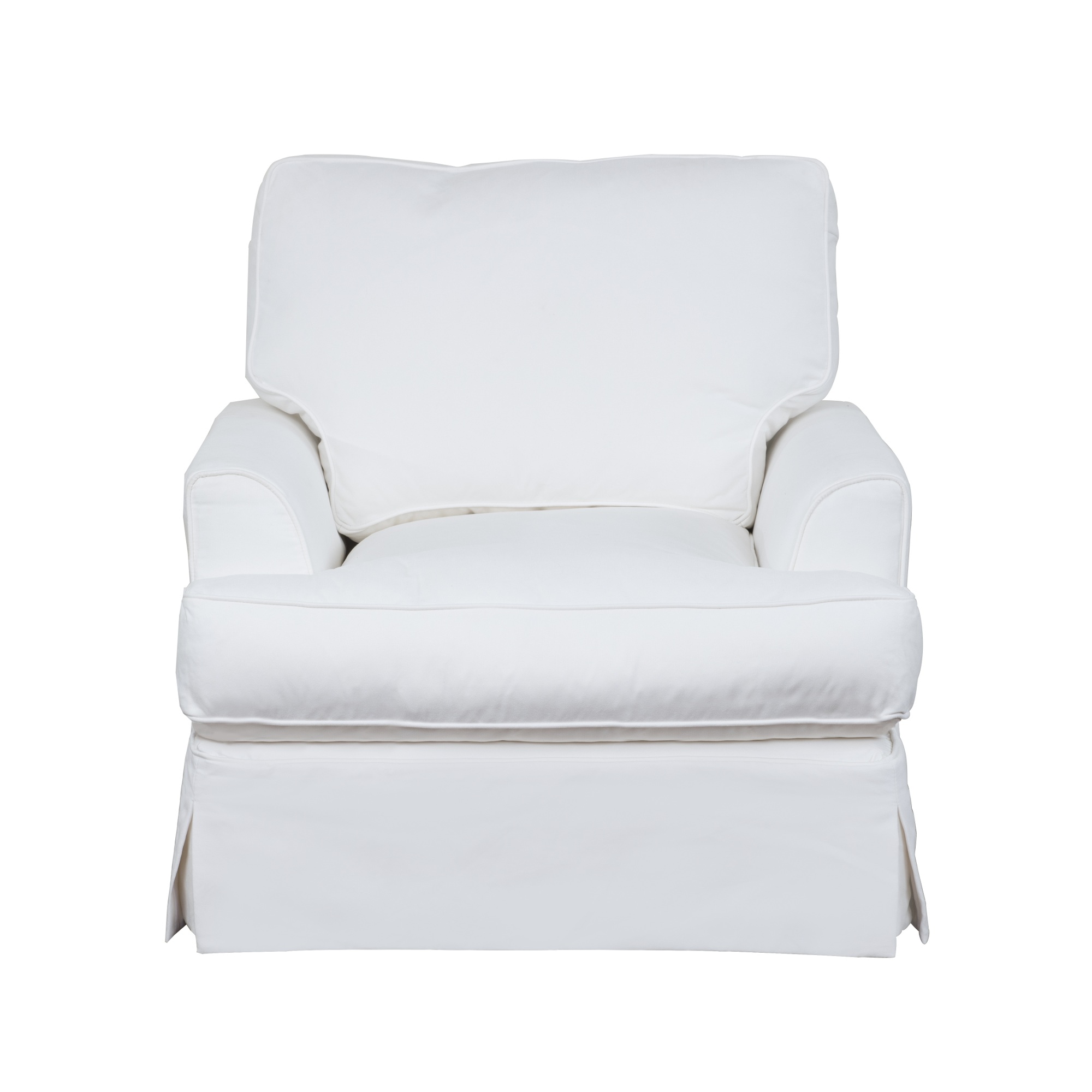 The Hamptons Collection 39" White Performance Fabric Slipcover Chair