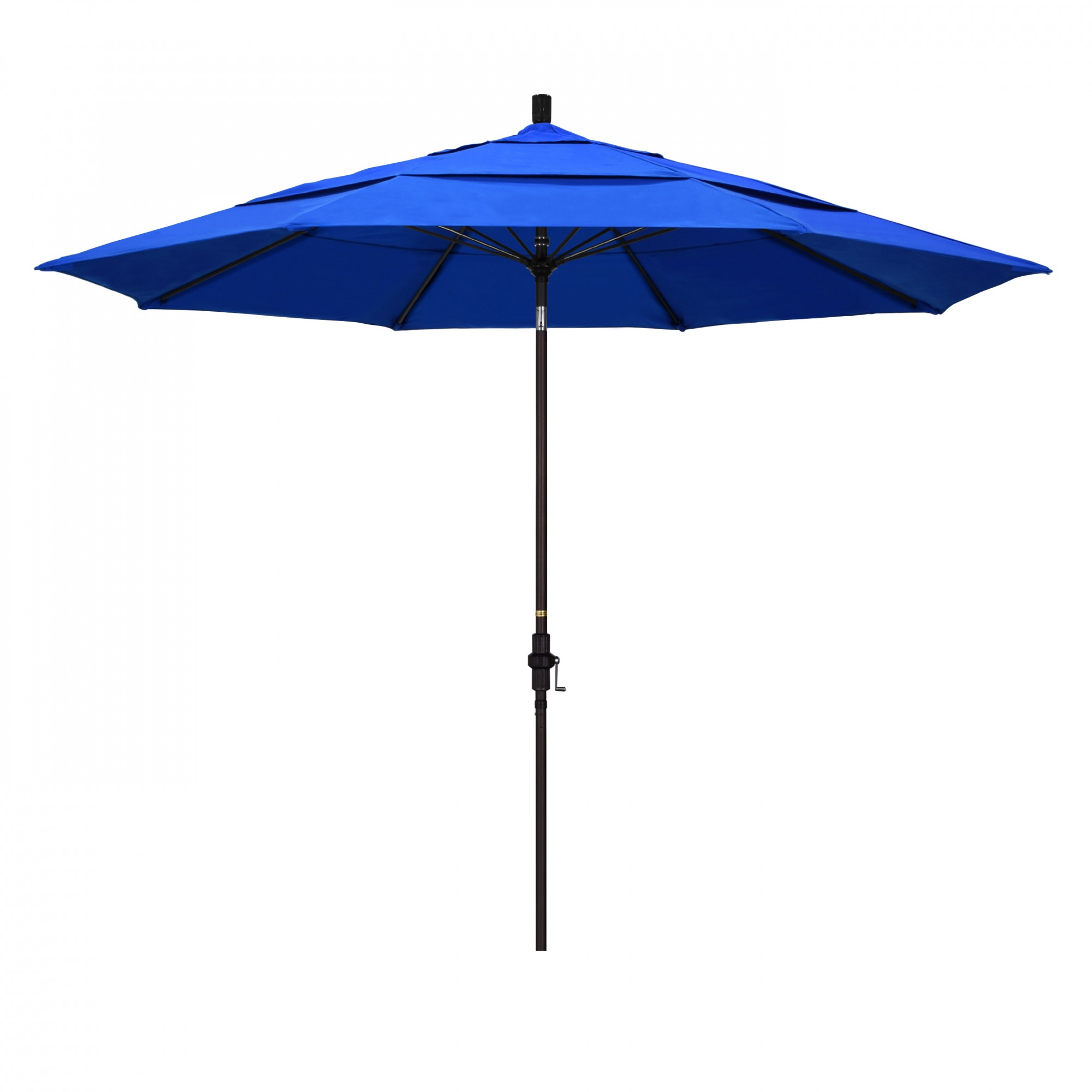 Outdoor Living and Style 11ft Outdoor Sun Master Series Patio Umbrella With Crank Lift and Collar Tilt System, Pacific Blue