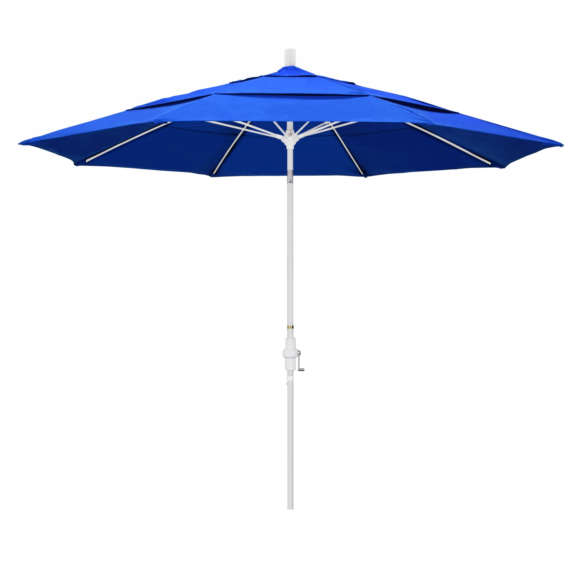 Outdoor Living and Style 11ft Outdoor Sun Master Series Patio Umbrella With Crank Lift and Collar-Tilt System, Pacific Blue