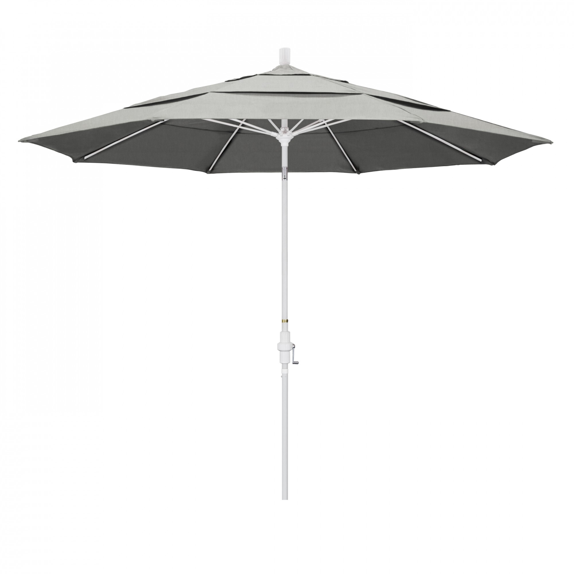 Outdoor Living and Style 11ft Outdoor Sun Master Series Patio Umbrella With Crank Lift and Collar-Tilt System, Granite Gray