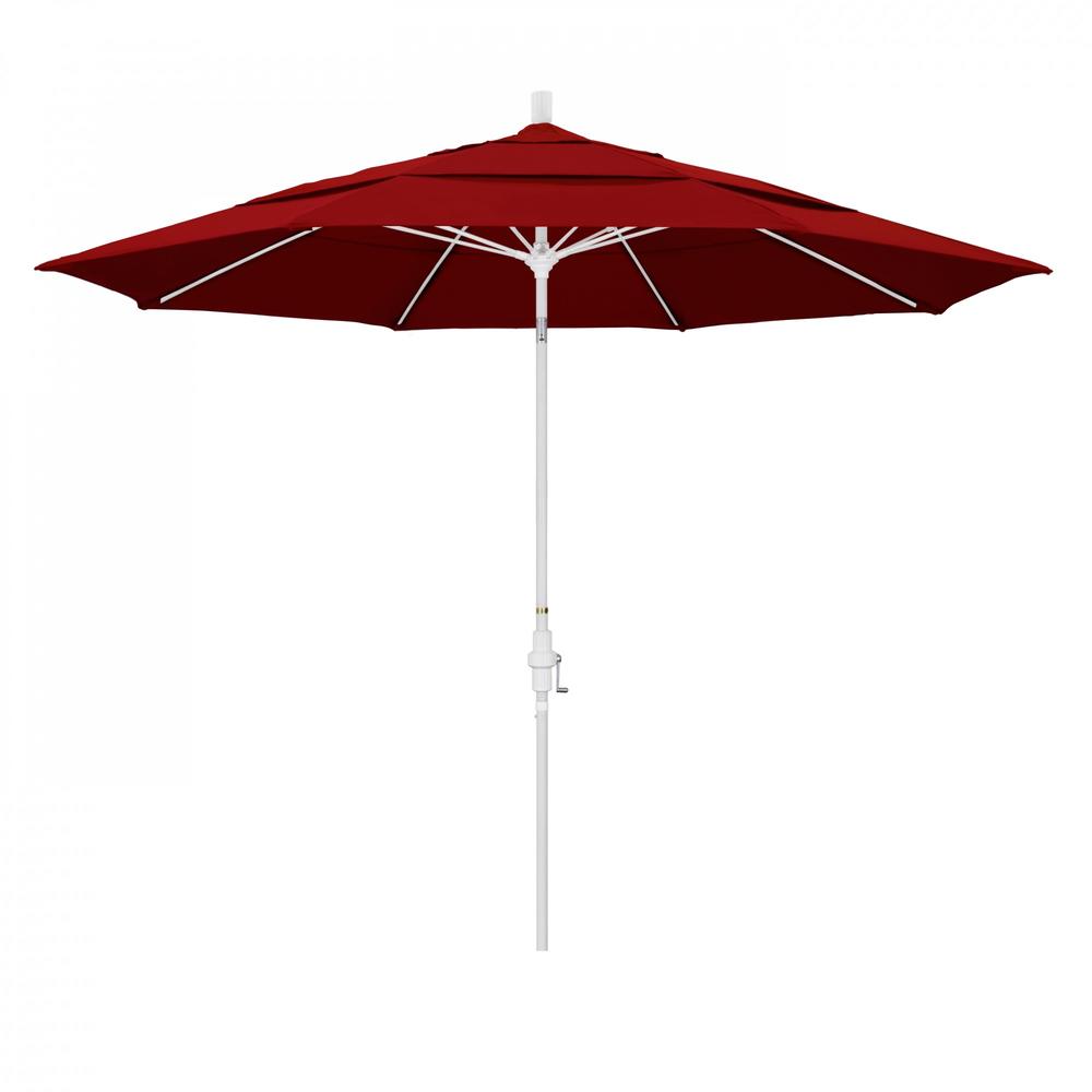 Outdoor Living and Style 11ft Outdoor Sun Master Series Patio Umbrella With Crank Lift and Collar-Tilt System, Red