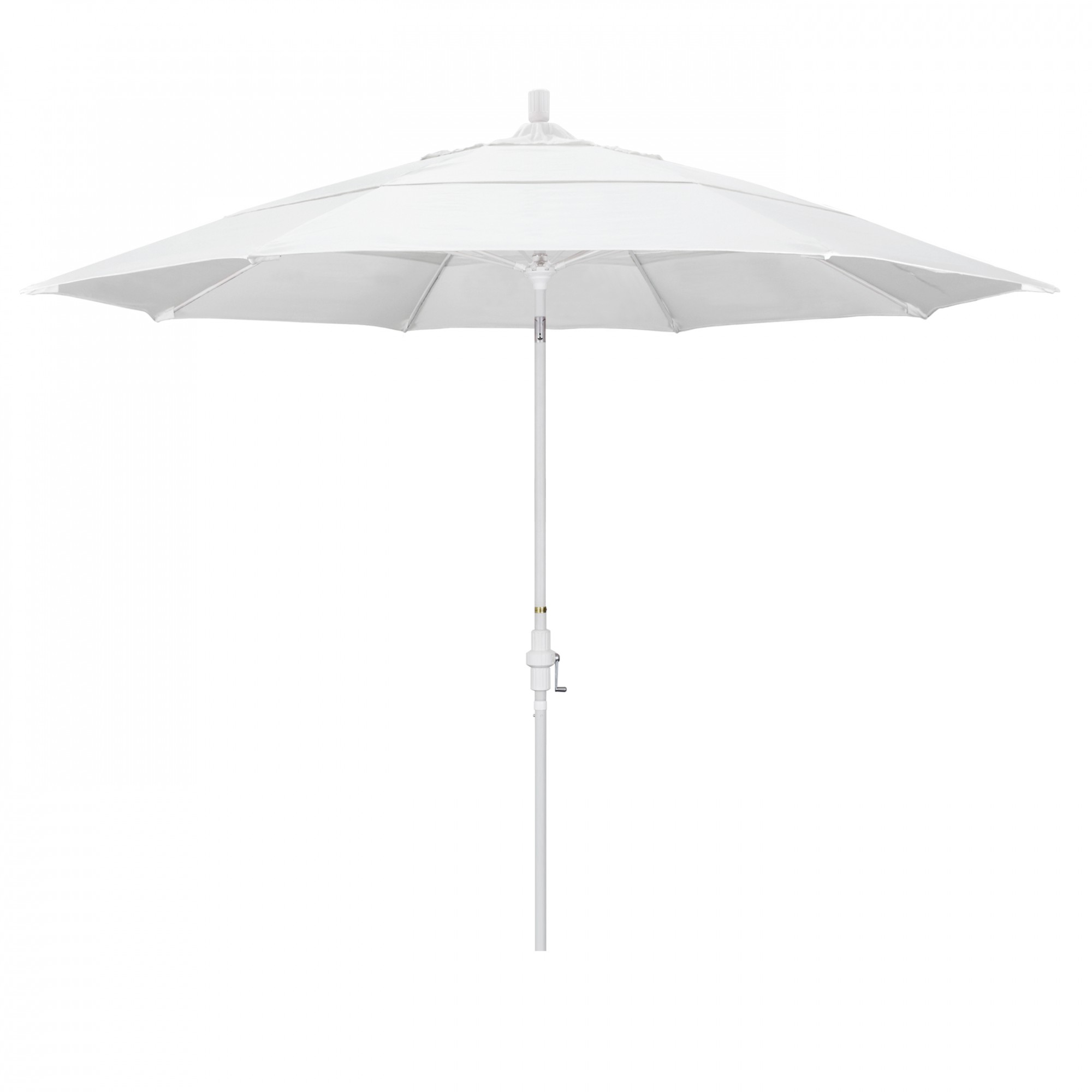 Outdoor Living and Style 11ft Outdoor Sun Master Series Patio Umbrella With Crank Lift and Collar-Tilt System, White