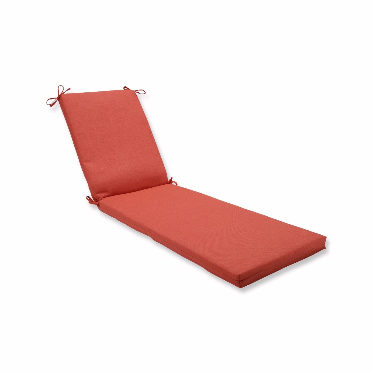 Pillow Perfect 80" Orange Solid Outdoor Patio Chaise Lounge Cushion with Ties