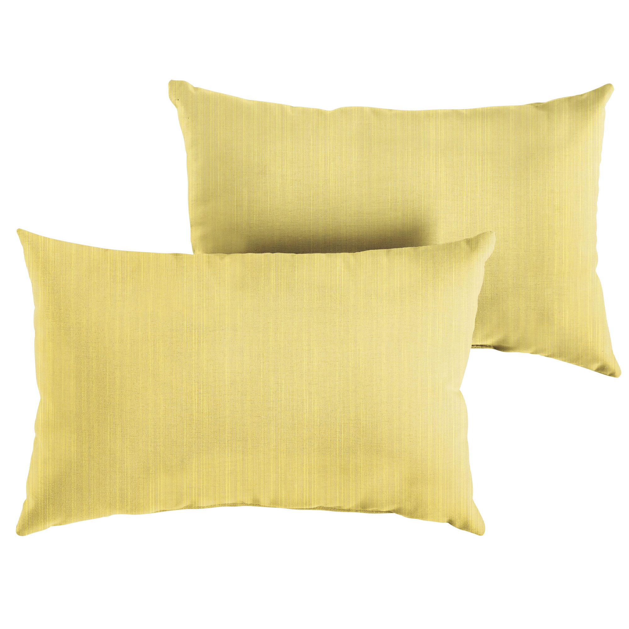 Outdoor Living and Style Set of 2 13" x 20" Cornsilk Yellow Textured Solid Subrella Indoor and Outdoor Lumbar Pillows