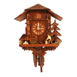 Alexander Taron 435 Engstler Weight-Driven Cuckoo Clock-Full Size-10.5" H x 9.5" W x 6.25" D, Brown