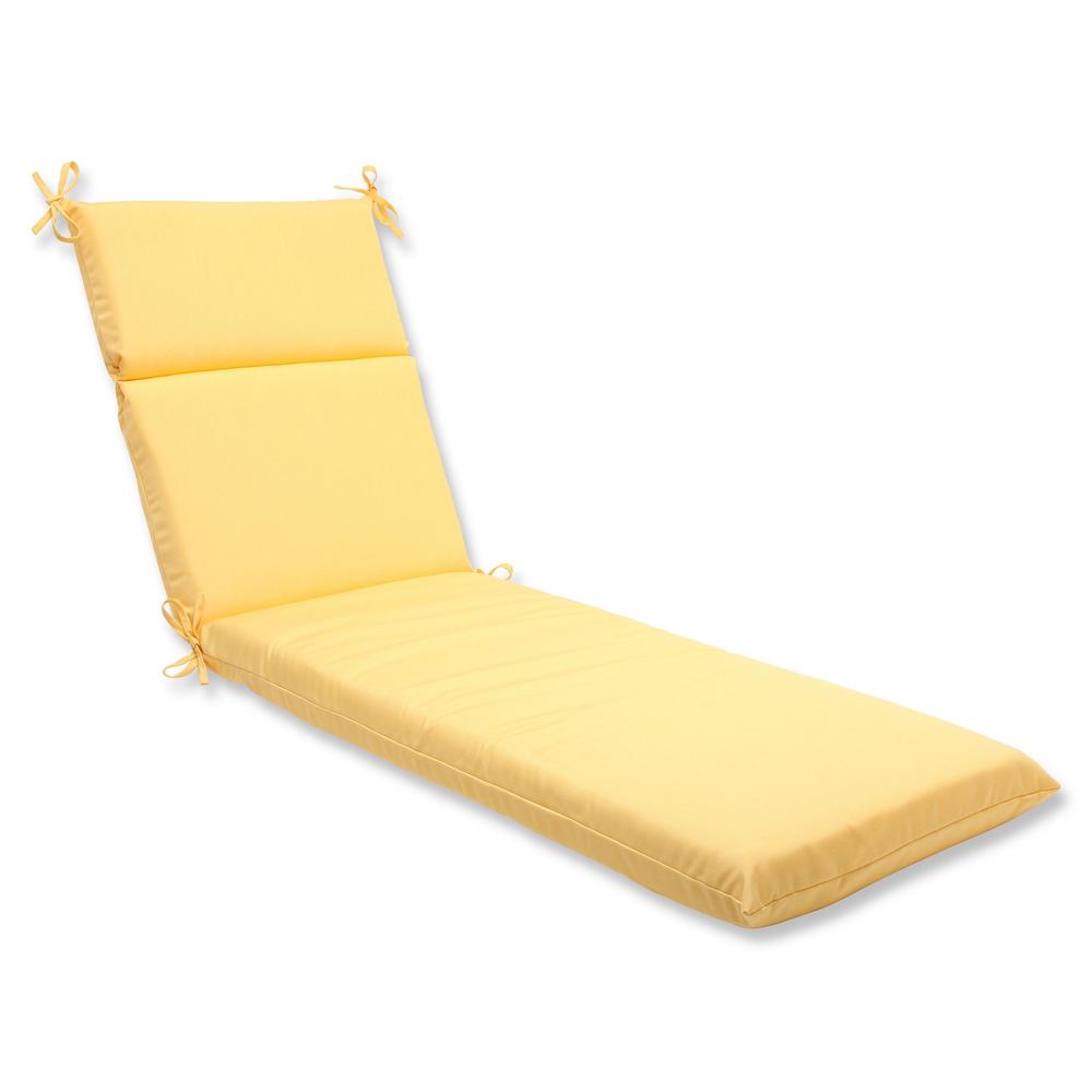 Pillow Perfect 72.5-Inch Yellow Sunbrella Outdoor Patio Chaise Lounge Cushion