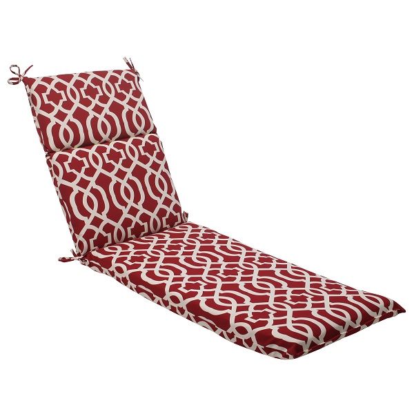 CC Outdoor Living 72.5" Moroccan Mosaic Red Outdoor Patio Furniture Chaise Lounge Cushion