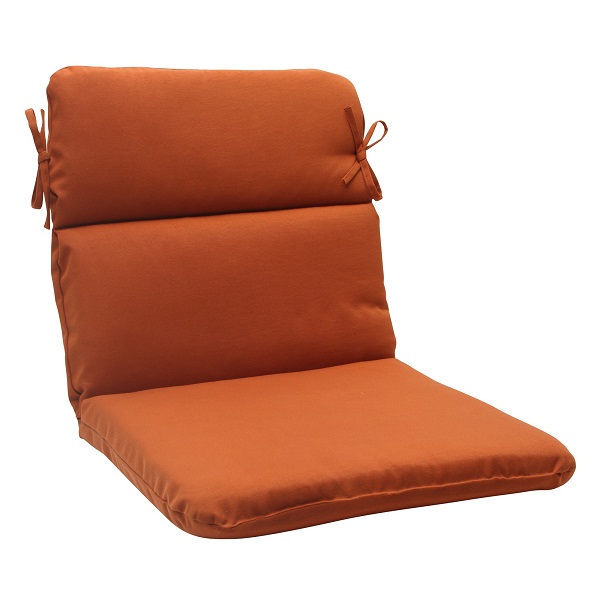 Pillow Perfect 40.5" Burnt Orange Solid Outdoor Patio Rounded Chair Cushion
