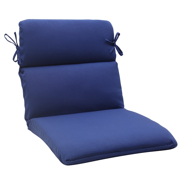 Pillow Perfect 40.5" Navy Blue Solid Outdoor Patio Rounded Chair Cushion
