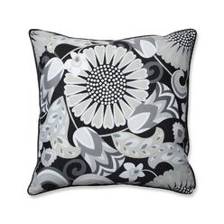 Pillow Perfect 25" Imperial Black and Gray Rectangular Floral Outdoor Throw Pillow