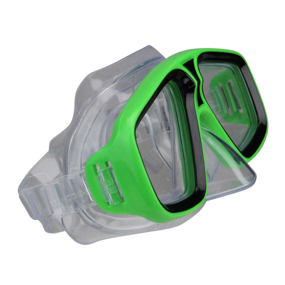 Swim Central 6.25" Lime Green and Clear Laguna Recreational Swim Mask With Nose Piece