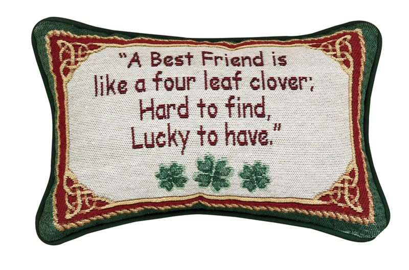Woven Textile Company 12.5" Red and Green "Best Friend" Rectangular Throw Pillow