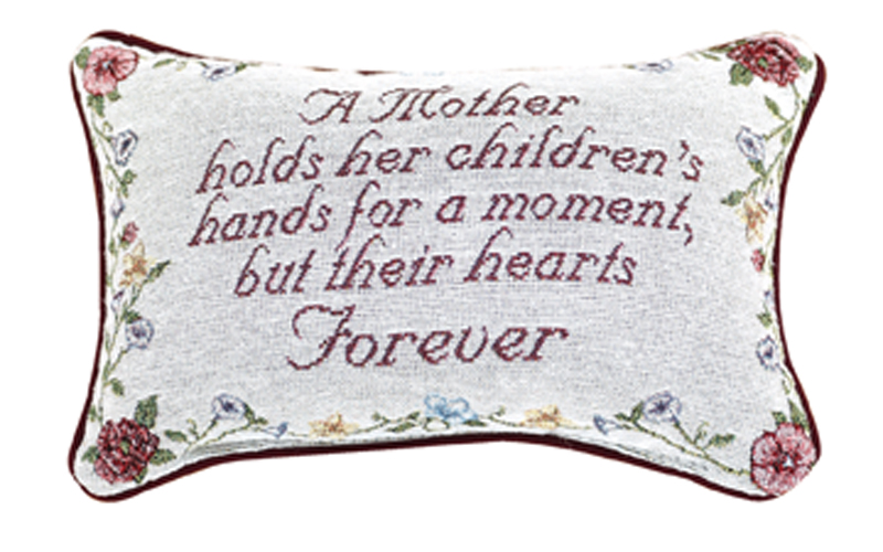 Woven Textile Company 12.5" White and Red Mother's Love Floral Rectangular Throw Pillow