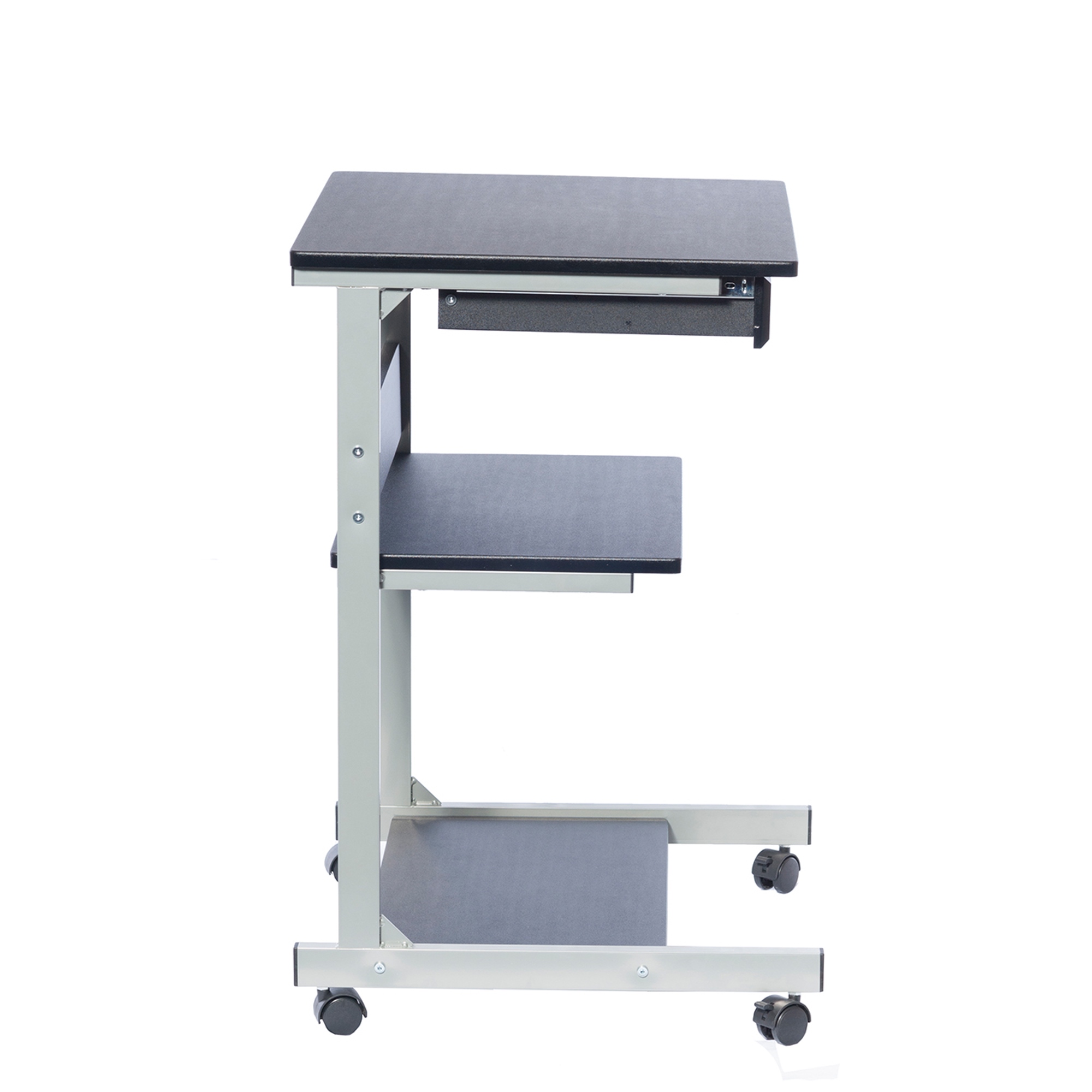 Techni Office Solutions 30.5" Blue and White Unique Techni Mobili Rolling Laptop Cart with Storage